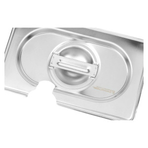 Tampa GN 1/9 Dynasteel em aço inoxidável para recipientes gastronorm.