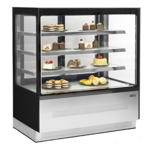 Vitrine Refrigerada Balcão 2 Portas de Vidro Preto - TEFCOLD LPD1203F/BLACK | Fourniresto