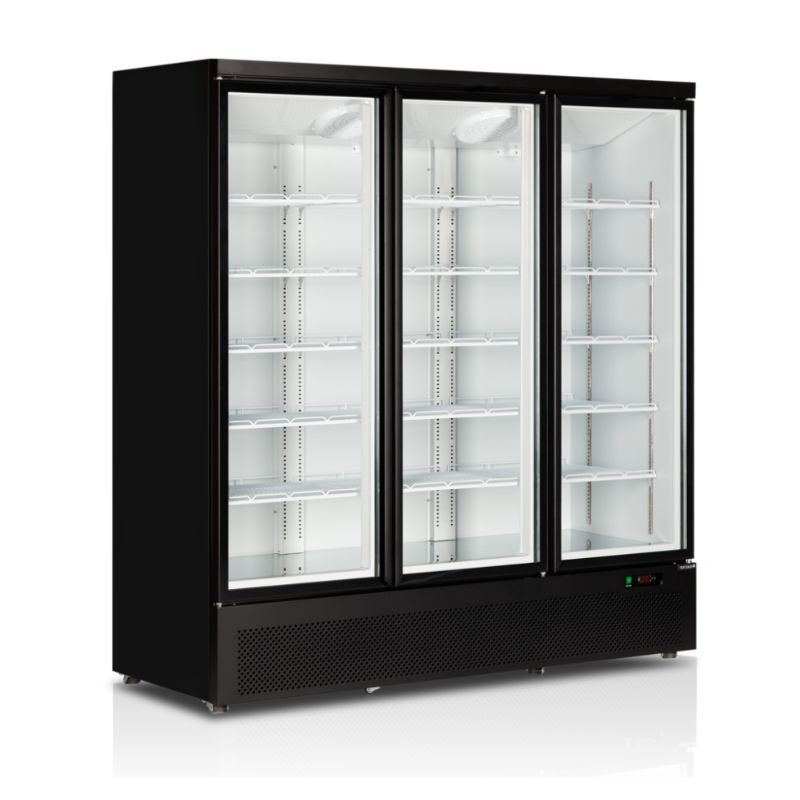 Vitrine Congelador Preto - 3 Portas de Vidro - 1090 L | TEFCOLD Atom Maxi Vitrine Congelador Preto - 3 Portas de Vidro - 1090 L | TEFCOLD Atom Maxi