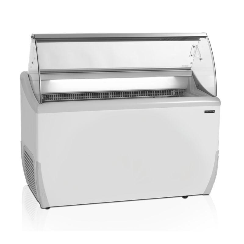 Congelador de sorvete aberto com para-brisa de vidro - 264L TEFCOLD: Vitrine de sorvetes profissional para sorvete Congelador de sorvete aberto com para-brisa de vidro - 264L TEFCOLD: Vitrine de sorvetes profissional para sorvete