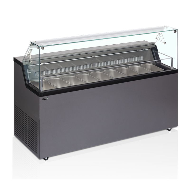 Vitrine de Sorvete com Tampa de Serviço - TEFCOLD Mirabella 9, 9 x 5 L - Capacidade ideal para seus sorvetes Vitrine de Sorvete com Tampa de Serviço - TEFCOLD Mirabella 9, 9 x 5 L - Capacidade ideal para seus sorvetes