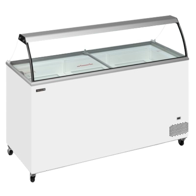 Congelador Baú para Sorvete com Vidro Curvo - 430 L TEFCOLD: Armazenamento ideal para sorvetes Congelador Baú para Sorvete com Vidro Curvo - 430 L TEFCOLD: Armazenamento ideal para sorvetes