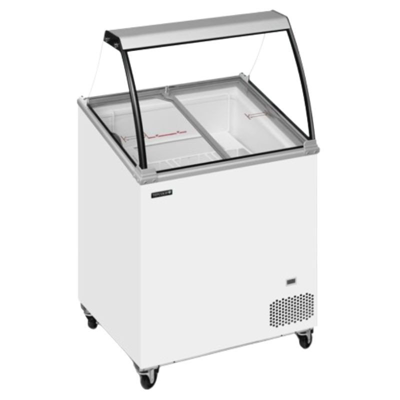 Congelador Baú de Gelo com Vidro Curvo - 157 L | TEFCOLD | Stock-direct CHR Congelador Baú de Gelo com Vidro Curvo - 157 L | TEFCOLD | Stock-direct CHR