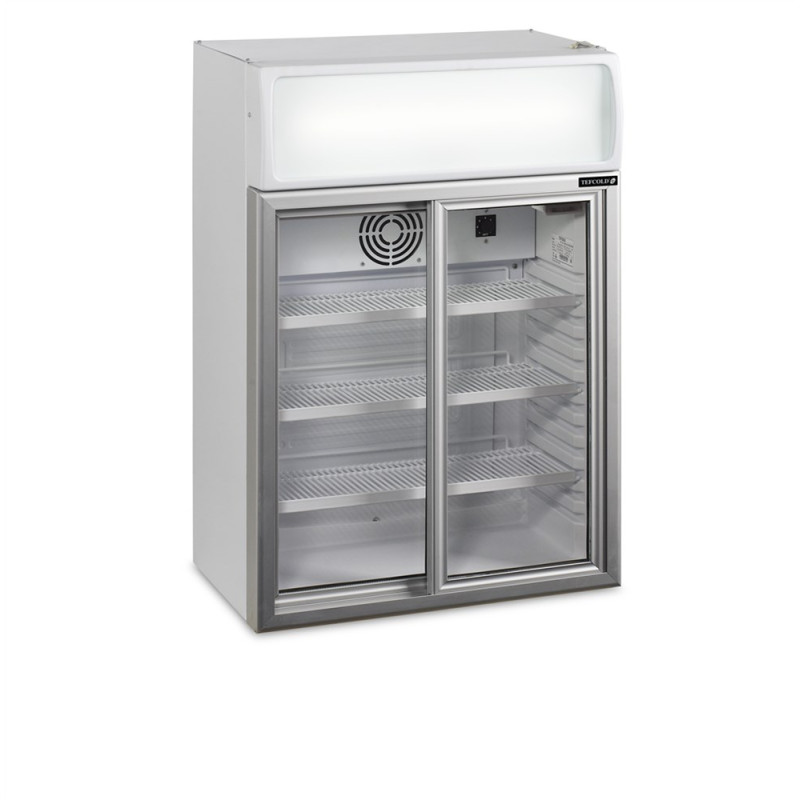 Mini Armário Refrigerado TEFCOLD 60L com Canopy e 2 Portas de Vidro Mini Armário Refrigerado TEFCOLD 60L com Canopy e 2 Portas de Vidro