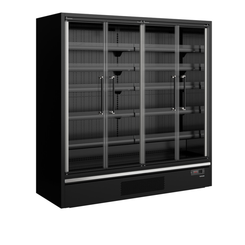 Vitrine Refrigerada Supermercado Preto - 4 Portas de Vidro - TEFCOLD Vitrine Refrigerada Supermercado Preto - 4 Portas de Vidro - TEFCOLD