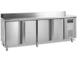 Table Refrigerada Negativa em Inox com Backsplash - 4 Portas - 460 L | TEFCOLD