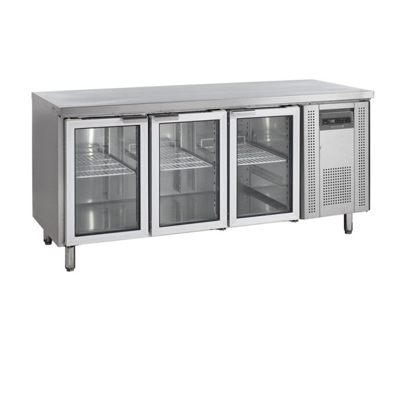 Mesa Refrigerada Inox 3 Portas de Vidro GN 1/1 TEFCOLD - Armazenamento e conservação ideal Mesa Refrigerada Inox 3 Portas de Vidro GN 1/1 TEFCOLD - Armazenamento e conservação ideal