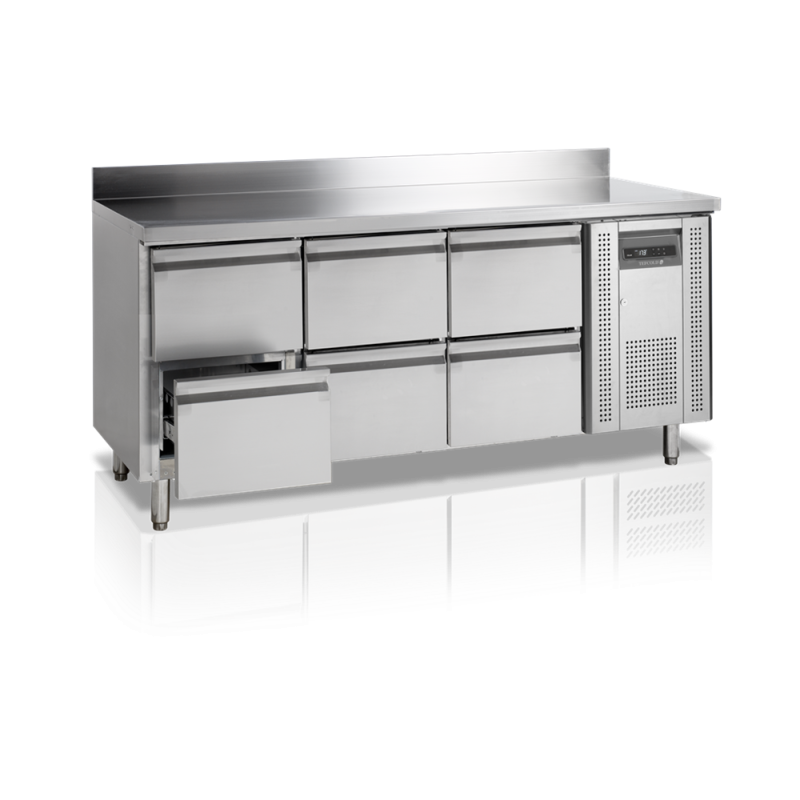 Mesa Refrigerada Positiva Inox - 6 Gavetas GN 1/1 TEFCOLD - Prática e durável Mesa Refrigerada Positiva Inox - 6 Gavetas GN 1/1 TEFCOLD - Prática e durável