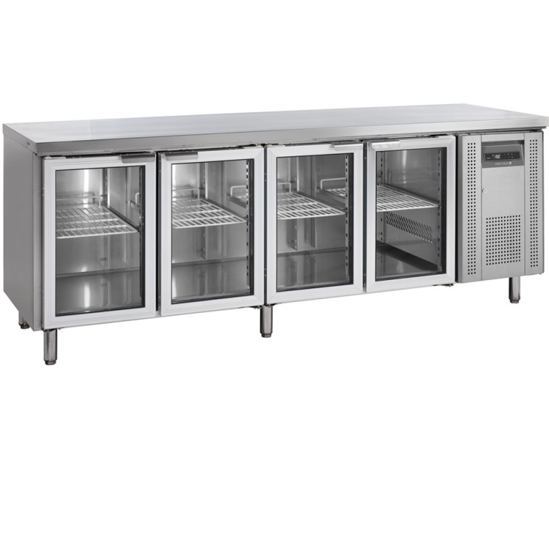 Mesa Refrigerada Inox - 4 Portas de Vidro GN 1/1 - TEFCOLD CK7410G Mesa Refrigerada Inox - 4 Portas de Vidro GN 1/1 - TEFCOLD CK7410G