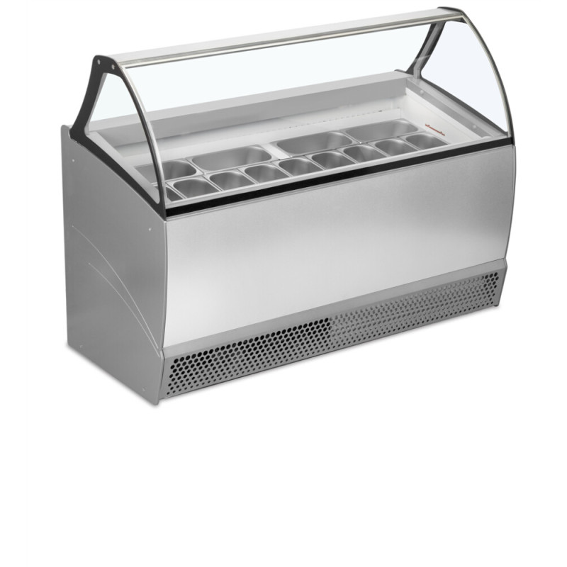 Vitrine de Sorvete Ventilada 13x5L TEFCOLD Bermuda RV13 - Temperatura uniforme, vidro aquecido, iluminação LED, armazenamento em Vitrine de Sorvete Ventilada 13x5L TEFCOLD Bermuda RV13 - Temperatura uniforme, vidro aquecido, iluminação LED, armazenamento em