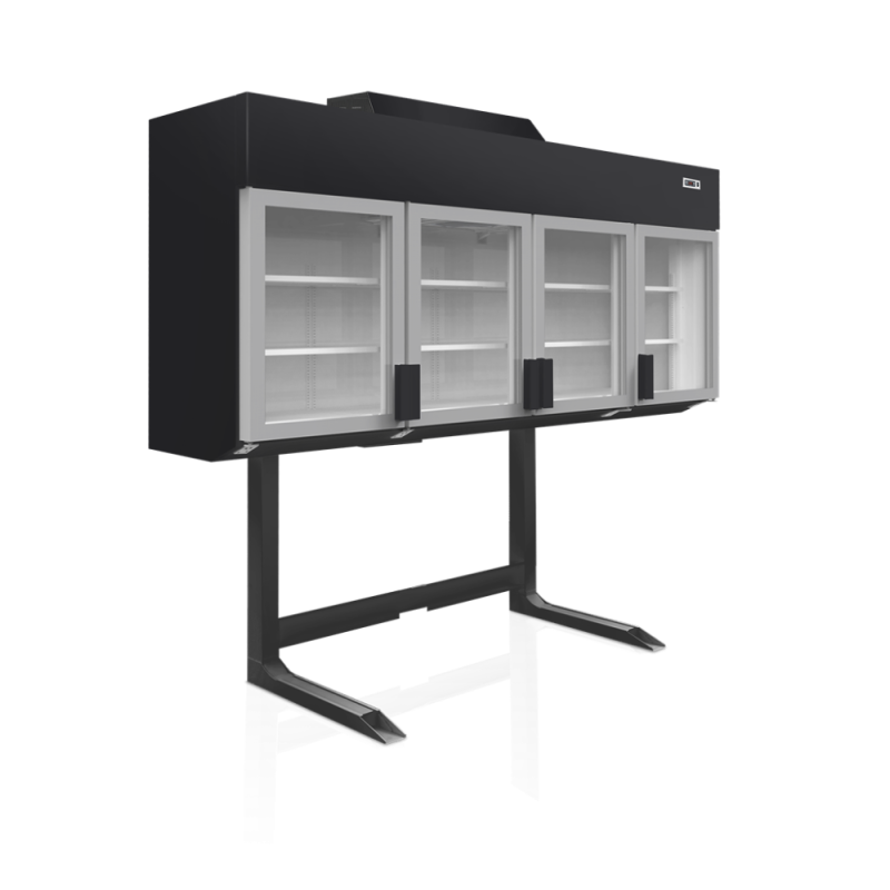 Congelador de parede profissional preto 650L TEFCOLD - 4 portas de vidro Congelador de parede profissional preto 650L TEFCOLD - 4 portas de vidro