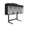 Congelador de parede profissional preto 650L TEFCOLD - 4 portas de vidro