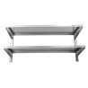 Etagère Murale em Inox em Cremalheiras 2 Níveis - L 1200 x P 400 mm - Dynasteel