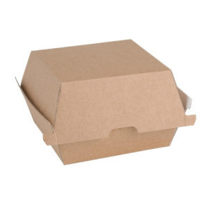Pequenas caixas de hambúrguer compostáveis 112mm - Lote 150 Kraft Fiesta
