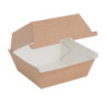 Pequenas caixas de hambúrguer compostáveis 112mm - Lote 150 Kraft Fiesta