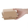 Pequenas caixas de hambúrguer compostáveis 112mm - Lote 150 Kraft Fiesta