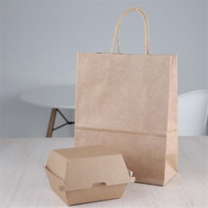 Pequenas caixas de hambúrguer compostáveis 112mm - Lote 150 Kraft Fiesta