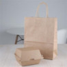 Pequenas caixas de hambúrguer compostáveis 112mm - Lote 150 Kraft Fiesta