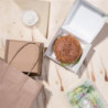 Pequenas caixas de hambúrguer compostáveis 112mm - Lote 150 Kraft Fiesta