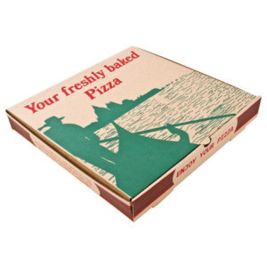 Caixas de pizza impressas compostáveis ​​311mm - Pacote de 100 da FourniResto