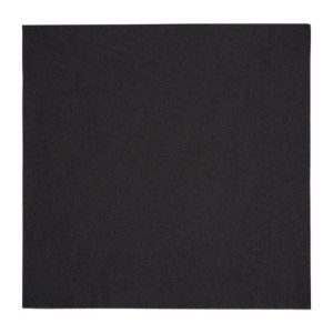 Guardanapos de Jantar 3 Dobras Pretos 400mm - Pacote de 1000 - Qualidade Superior