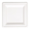 Pratos quadrados compostáveis de bagaço 159mm - Conjunto de 50