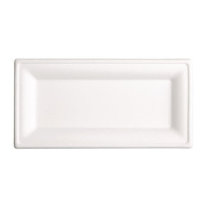Pratos Retangulares Compostáveis de Bagasse 258mm