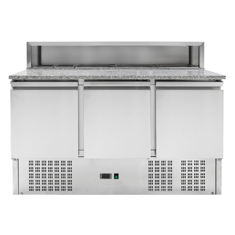 Móvel Refrigerado para Pizza - 3 Portas - 8 Cubas GN 1/6 - Dynasteel Móvel Refrigerado para Pizza - 3 Portas - 8 Cubas GN 1/6 - Dynasteel