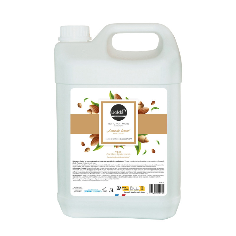 Detergente para as Mãos de Amêndoa Doce Boldair - 5L: Suavidade natural para uma higiene perfeita Detergente para as Mãos de Amêndoa Doce Boldair - 5L: Suavidade natural para uma higiene perfeita
