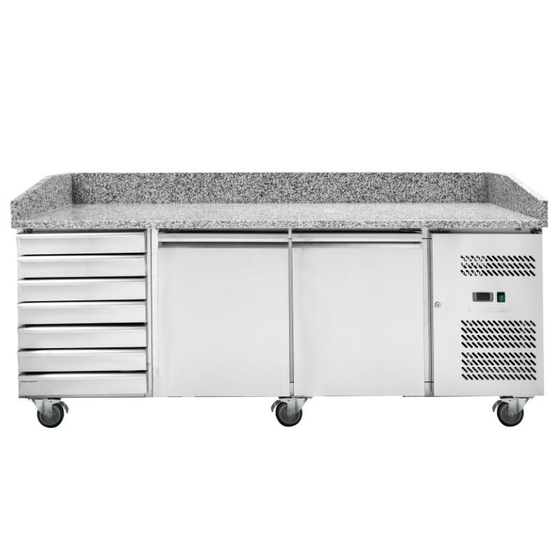 Móvel para Pizza 600x400 2 Portas e 7 Gavetas Dynasteel - Preparação de Pizzas Móvel para Pizza 600x400 2 Portas e 7 Gavetas Dynasteel - Preparação de Pizzas
