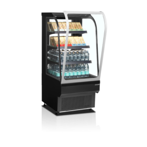 Vitrine Refrigerada de Autoatendimento Curvada TEFCOLD - 219 L: Apresentação ótima & Armazenamento prático