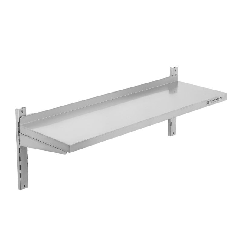 Prateleira de Parede em Inox em Cremalheiras - L 1000 x P 300 mm - Dynasteel Prateleira de Parede em Inox em Cremalheiras - L 1000 x P 300 mm - Dynasteel