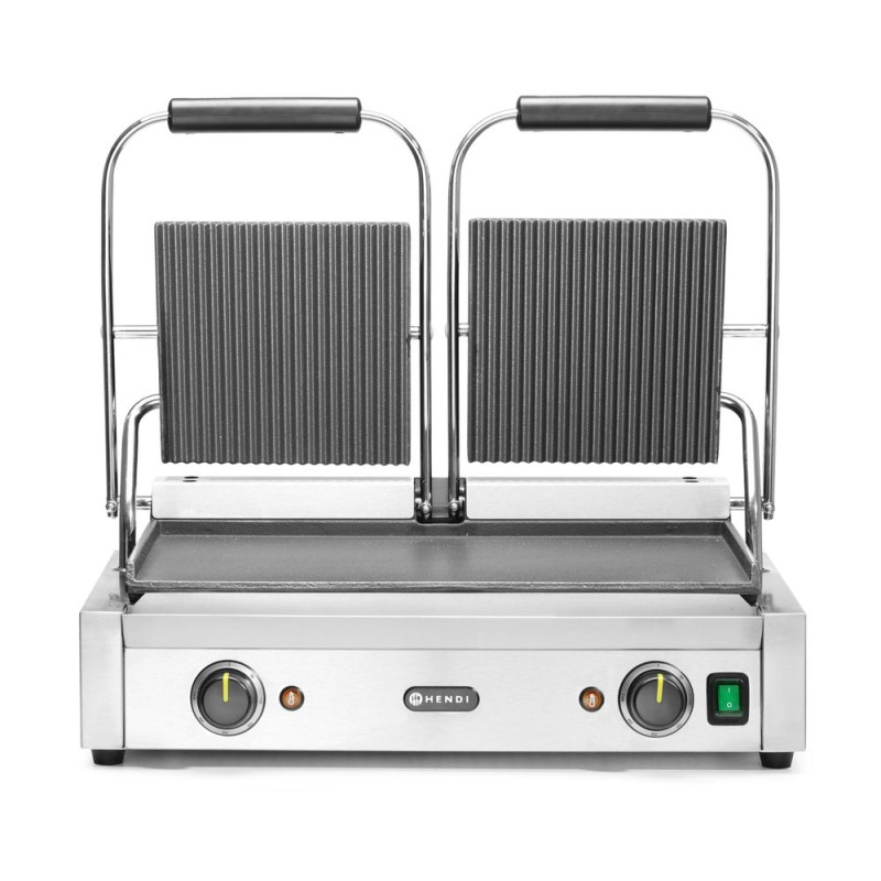 Grill de Contact Modèle Double - Plaques Lisses et Rainurées Grill de Contact Modèle Double - Plaques Lisses et Rainurées