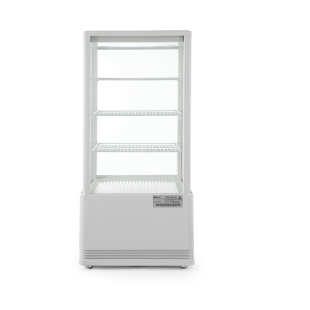 Vitrina refrigerada branca com 4 lados de vidro - 78 litros