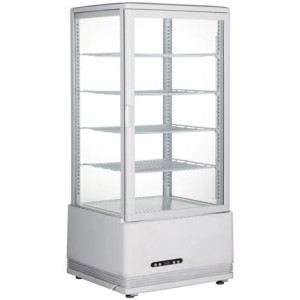 Vitrine Réfrigérée Blanche 4 Faces Vitrées - 98 litres