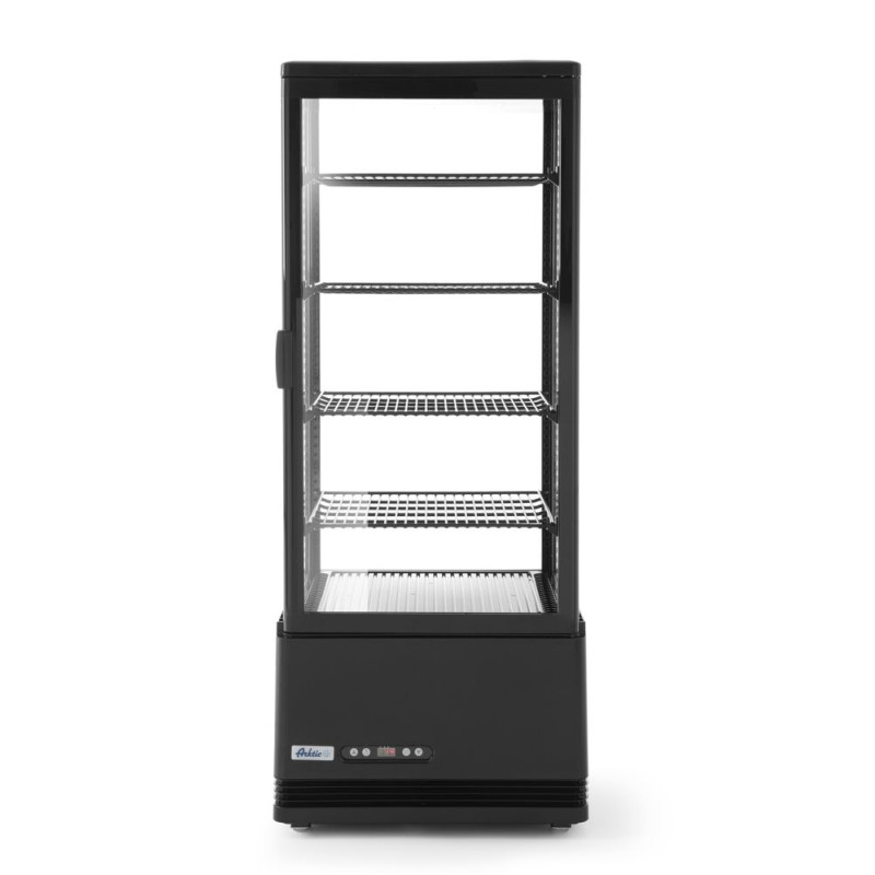 Vitrine Réfrigérée Noire 4 Faces Vitrées - 98 litres Vitrine Réfrigérée Noire 4 Faces Vitrées - 98 litres