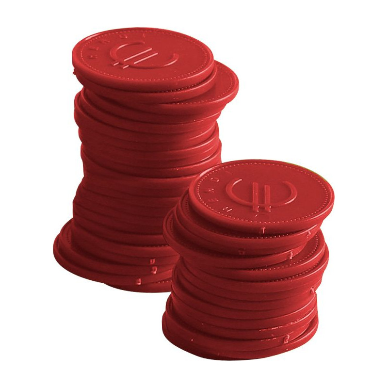 Fichas Vermelhas - Conjunto de 100 Fichas Vermelhas - Conjunto de 100
