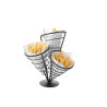 Suporte para 3 cones de batatas fritas - Preto