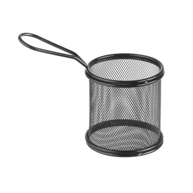 Cesto de Batatas Fritas em Miniatura Preto - 90 x 90 mm Cesto de Batatas Fritas em Miniatura Preto - 90 x 90 mm