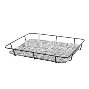 Cesto de pão com borda de aço inoxidável cinza - 400 x 300 mm