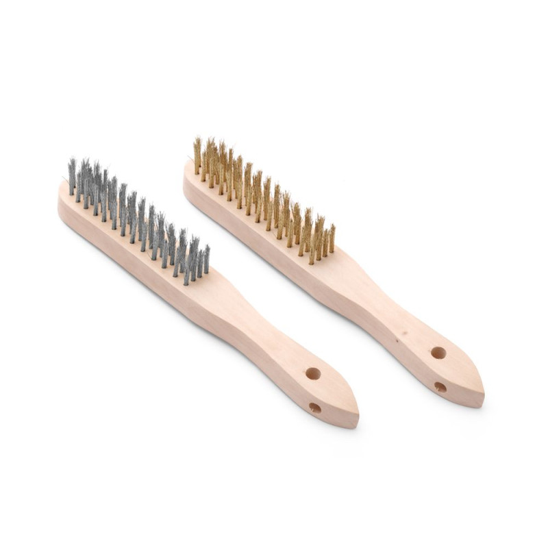 Conjunto de pincéis com cerdas de latão e aço inoxidável - 2 peças - Marca HENDI - Fourniresto Conjunto de pincéis com cerdas de latão e aço inoxidável - 2 peças - Marca HENDI - Fourniresto