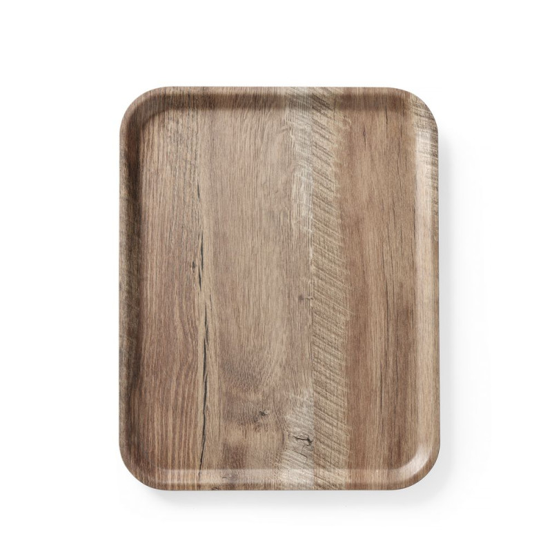Tabuleiro de Serviço em Melamina Impresso Madeira Escura - 430 x 330 mm Tabuleiro de Serviço em Melamina Impresso Madeira Escura - 430 x 330 mm