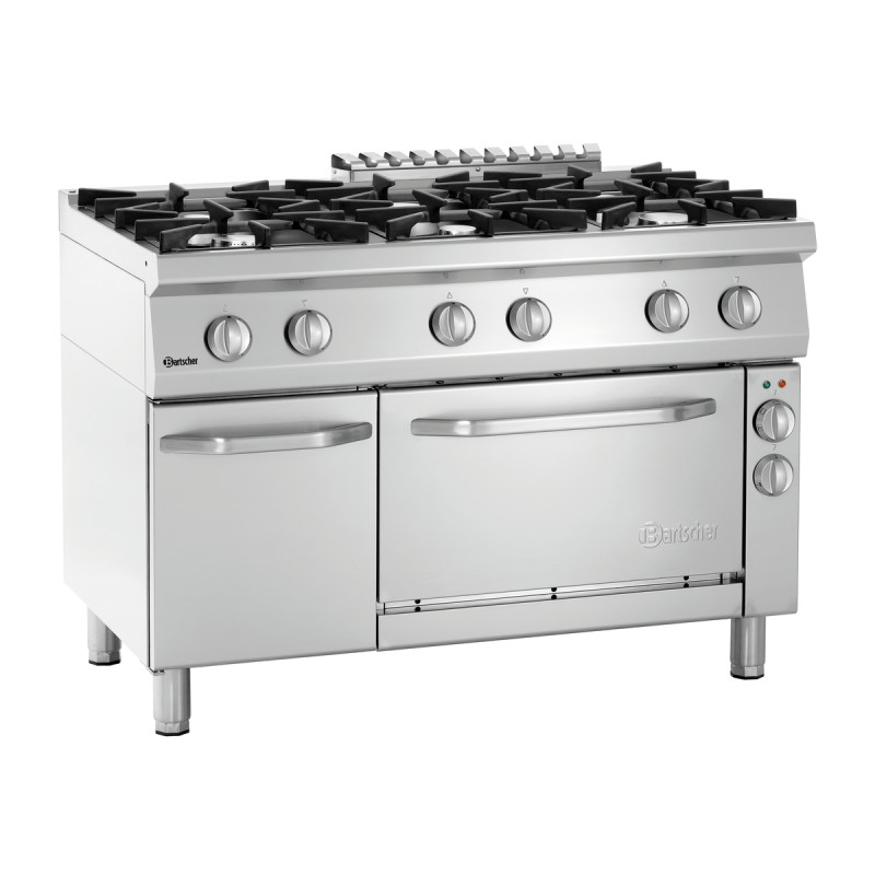 Forno 6 bocas com forno elétrico GN 1/1 e armário Série 700. Forno 6 bocas com forno elétrico GN 1/1 e armário Série 700.