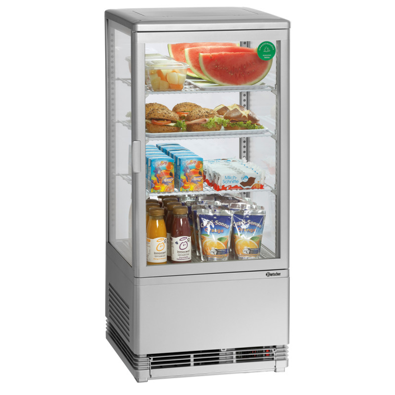 Mini Vitrine Refrigerada Profissional Bartscher - 78 L Prateada Mini Vitrine Refrigerada Profissional Bartscher - 78 L Prateada