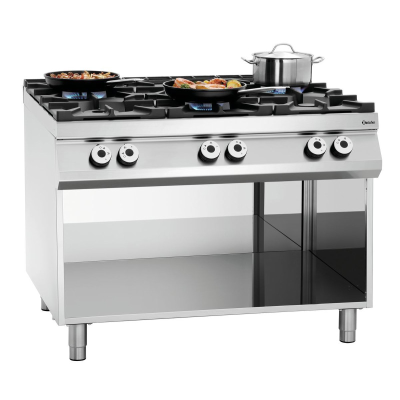 Forno com 6 queimadores vivos série 900 - Base aberta da marca Bartscher Forno com 6 queimadores vivos série 900 - Base aberta da marca Bartscher