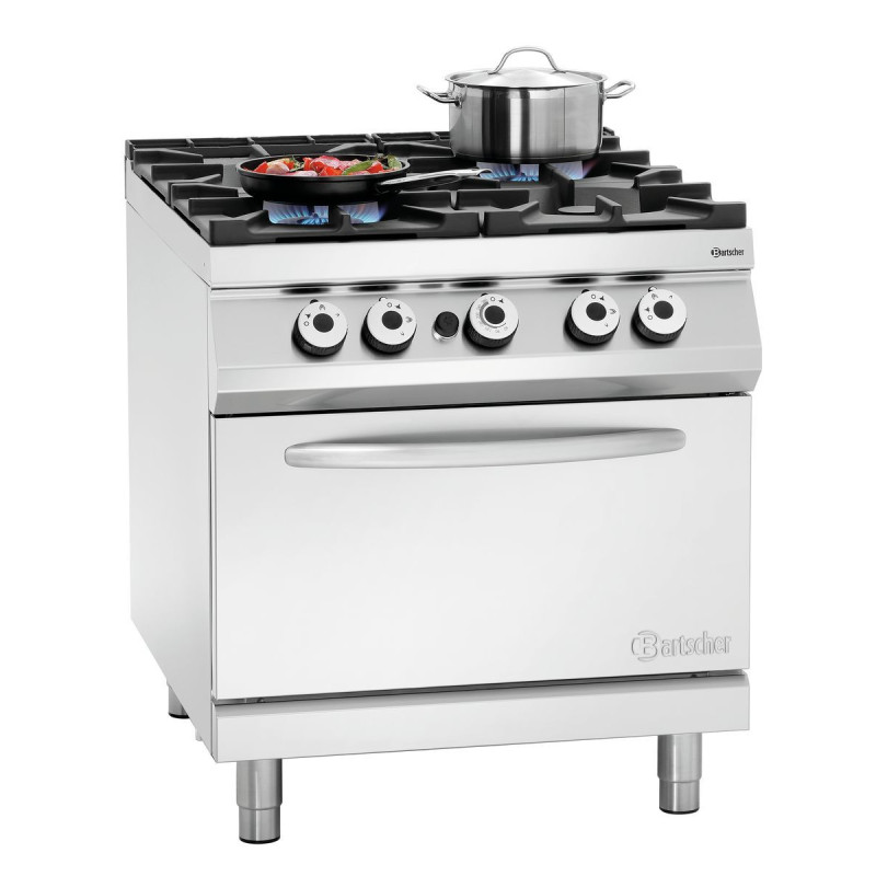 Forno com 4 queimadores vivos série 900 - Forno a gás GN 2/1 da marca Bartscher Forno com 4 queimadores vivos série 900 - Forno a gás GN 2/1 da marca Bartscher