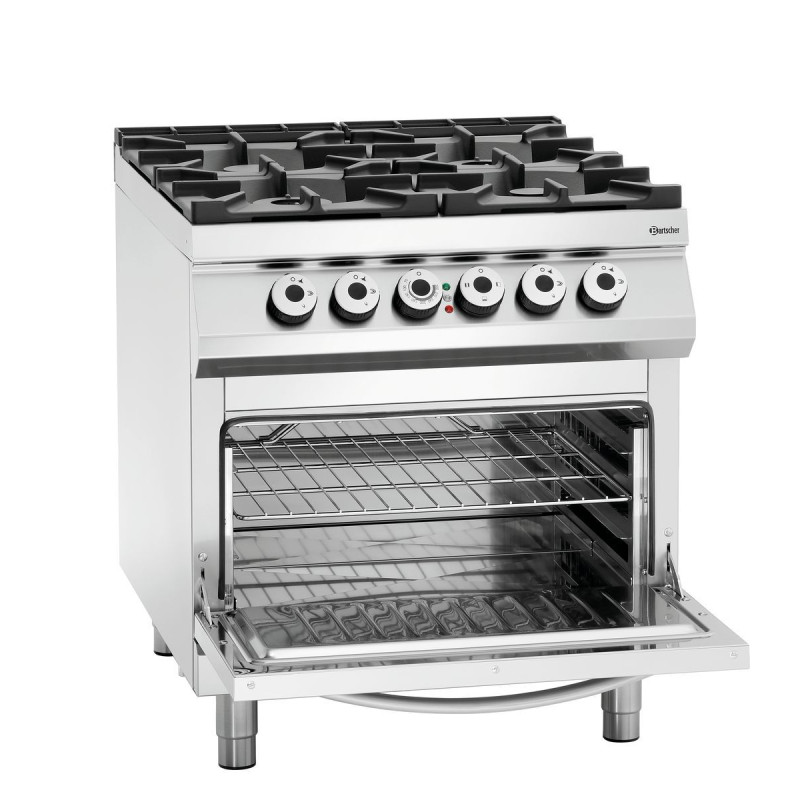 Forno com 4 queimadores vivos série 900 - Forno elétrico GN 2/1 da marca Bartscher. Forno com 4 queimadores vivos série 900 - Forno elétrico GN 2/1 da marca Bartscher.