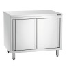 Móvel em inox com portas de correr e prateleira - L 1000 mm