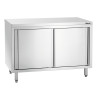 Móvel em inox com portas de correr e prateleira - L 1200 mm