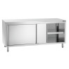 Móvel em inox com portas de correr e prateleira - L 1800 mm